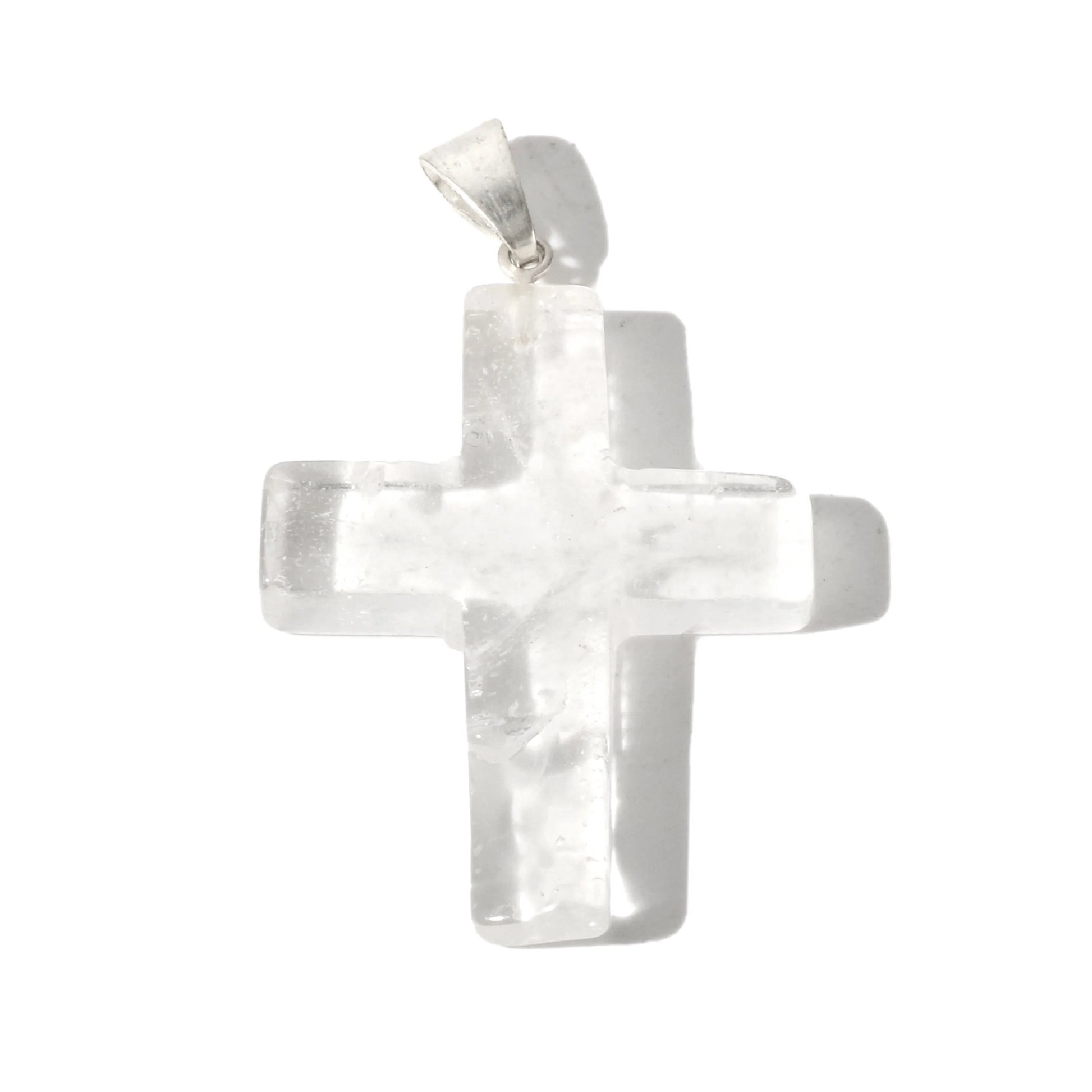 clear quartz cross pendant built with 925 sterling silver for men and women by clearquartzshop