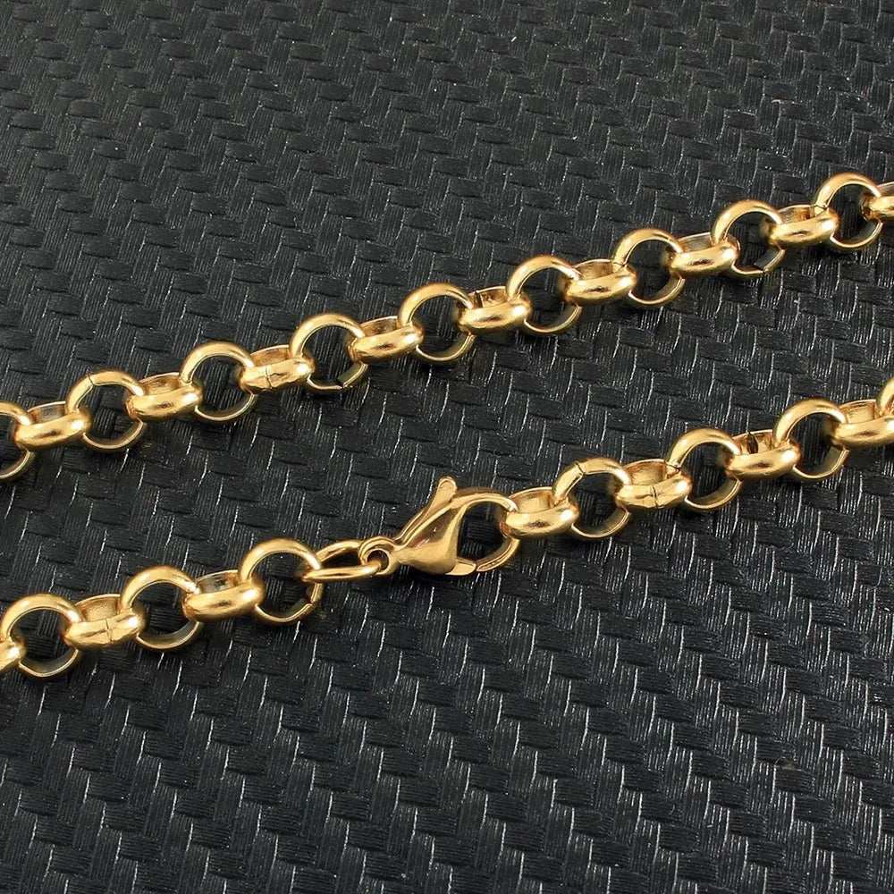 gold belcher chain for men and women - 3-10mm stainless steel necklace by clearquartzshop