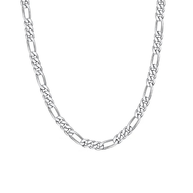 925 sterling silver figaro chain in 3mm to 5mm for men and women - italian necklace by clearquartzshop