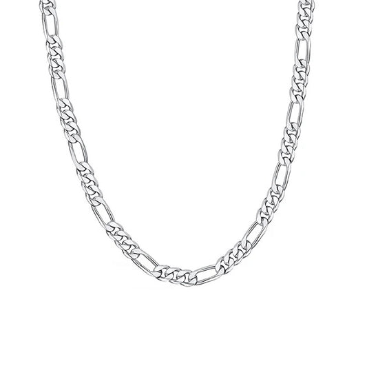 925 sterling silver figaro chain in 3mm to 5mm for men and women - italian necklace by clearquartzshop