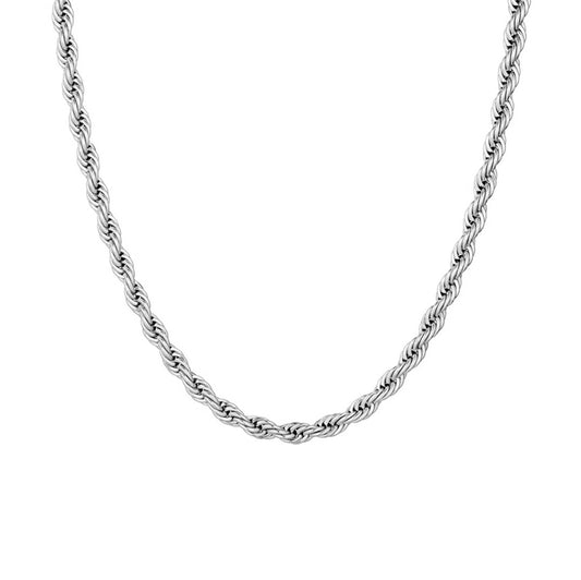 925 sterling silver rope chain for men and women - luxury hip hop necklace by clearquartzshop