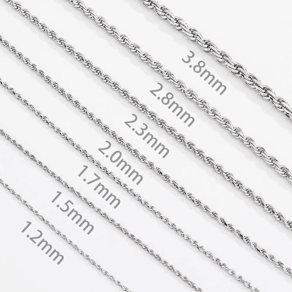 925 sterling silver rope chain size chart by clearquartzshop