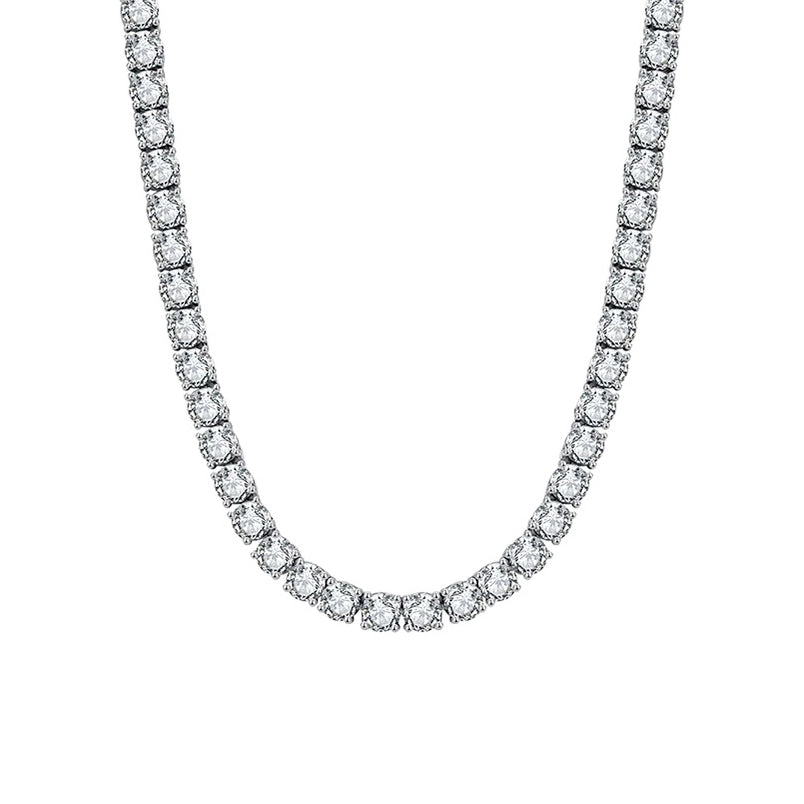 925 sterling silver tennis chain for men and women - cz necklace by clearquartzshop