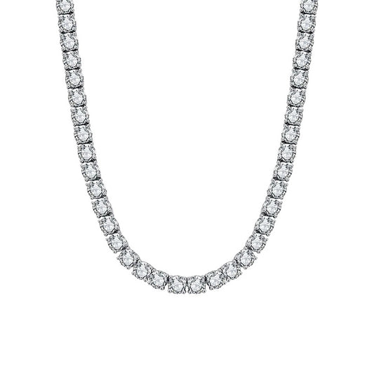 925 sterling silver tennis chain for men and women - cz necklace by clearquartzshop
