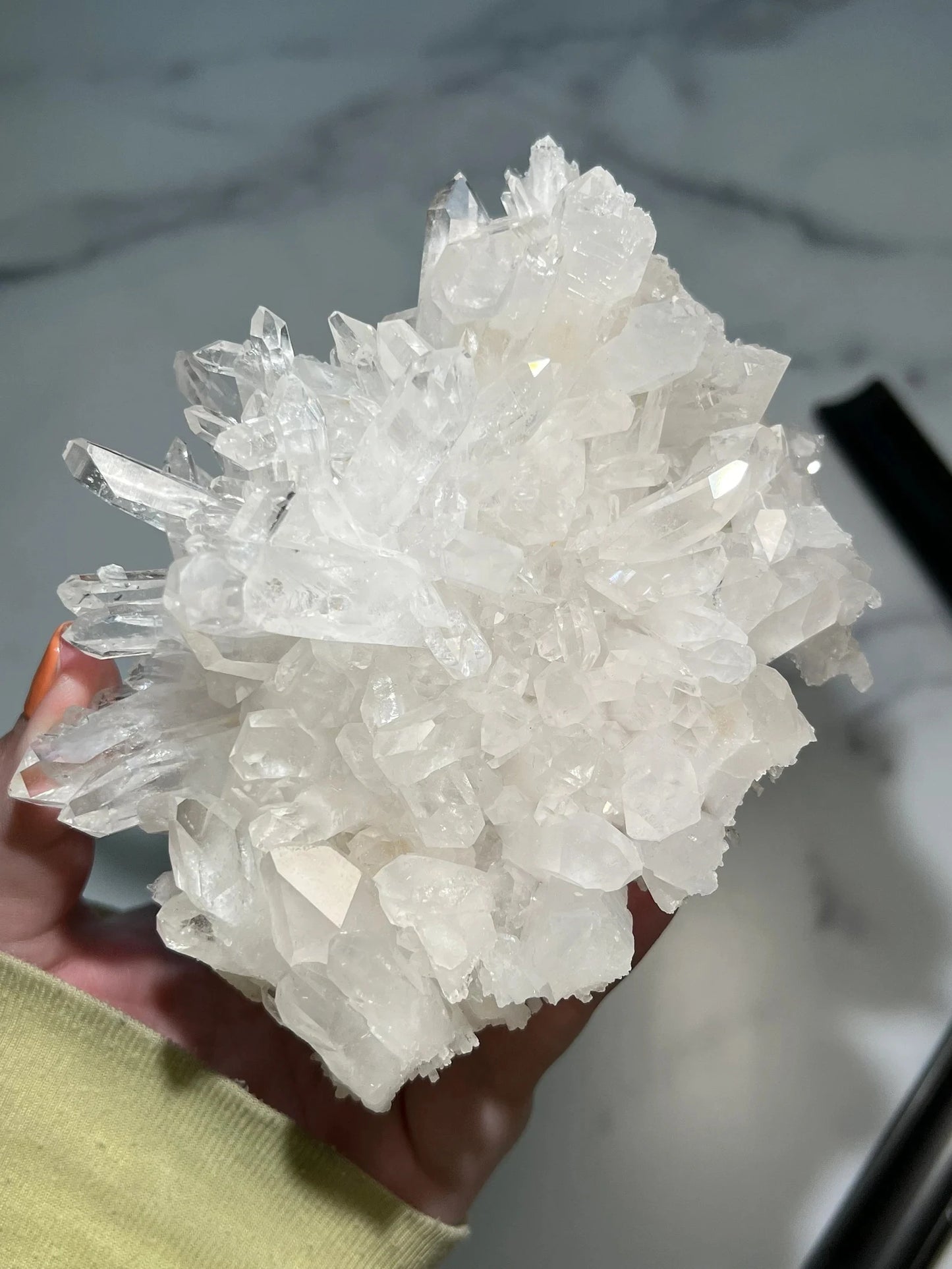 arkansas clear quartz crystal cluster with radiant points - clearquartzshop