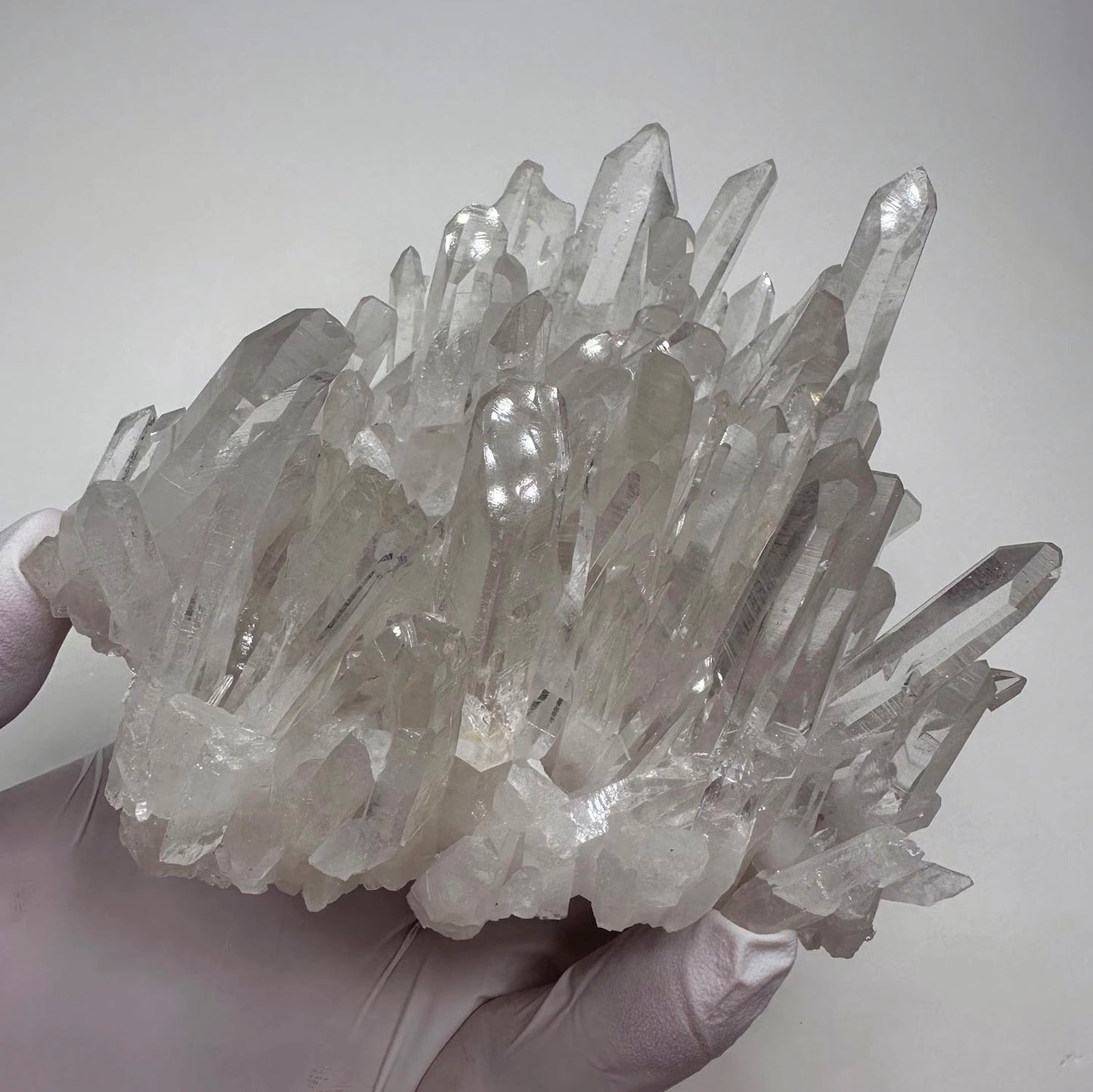large arkansas clear quartz cluster 750g with ultra clarity crystal points from clearquartzshop