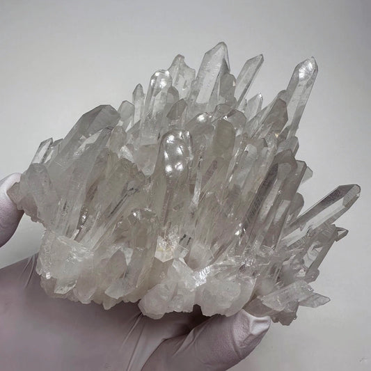 large arkansas clear quartz cluster 750g with ultra clarity crystal points from clearquartzshop