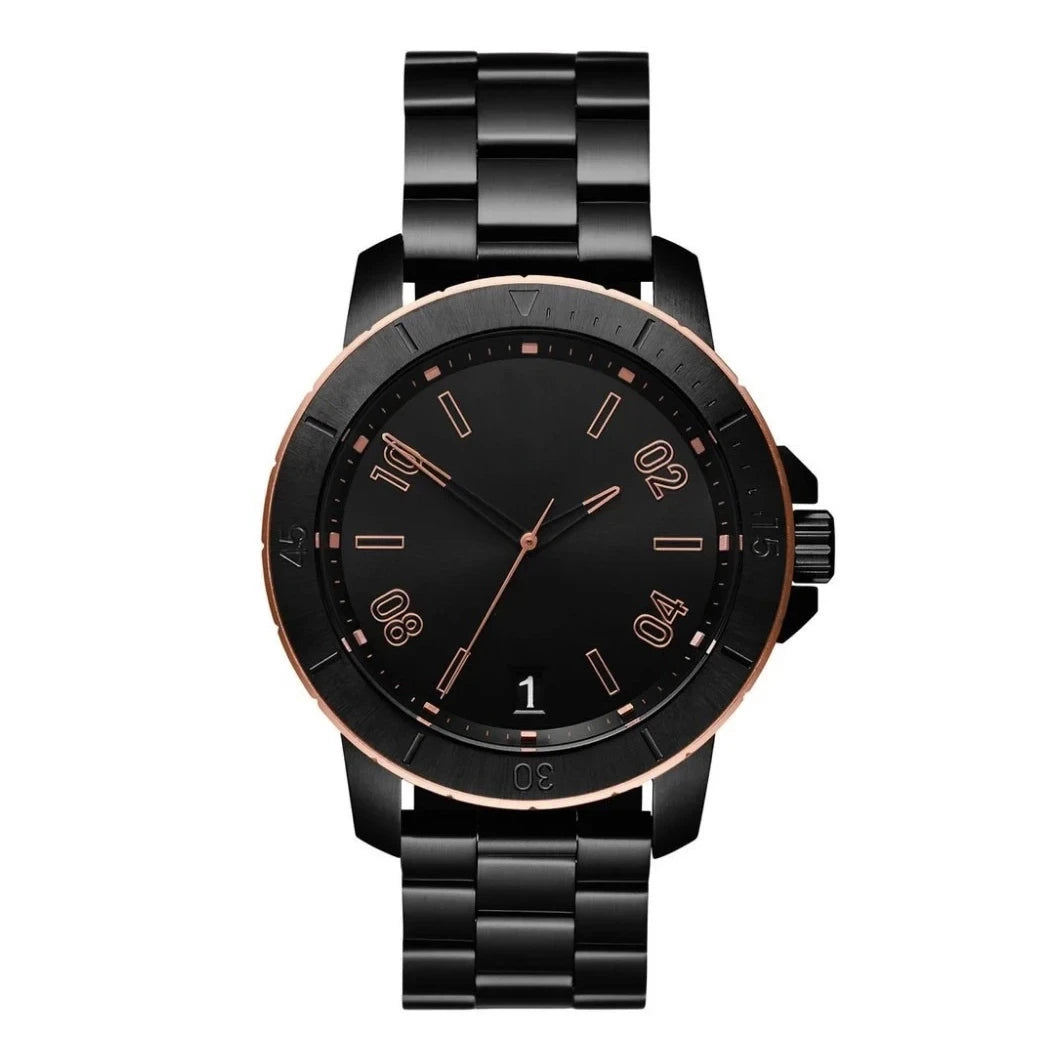 black stainless steel modern diver watch for unisex appeal by clearquartzshop