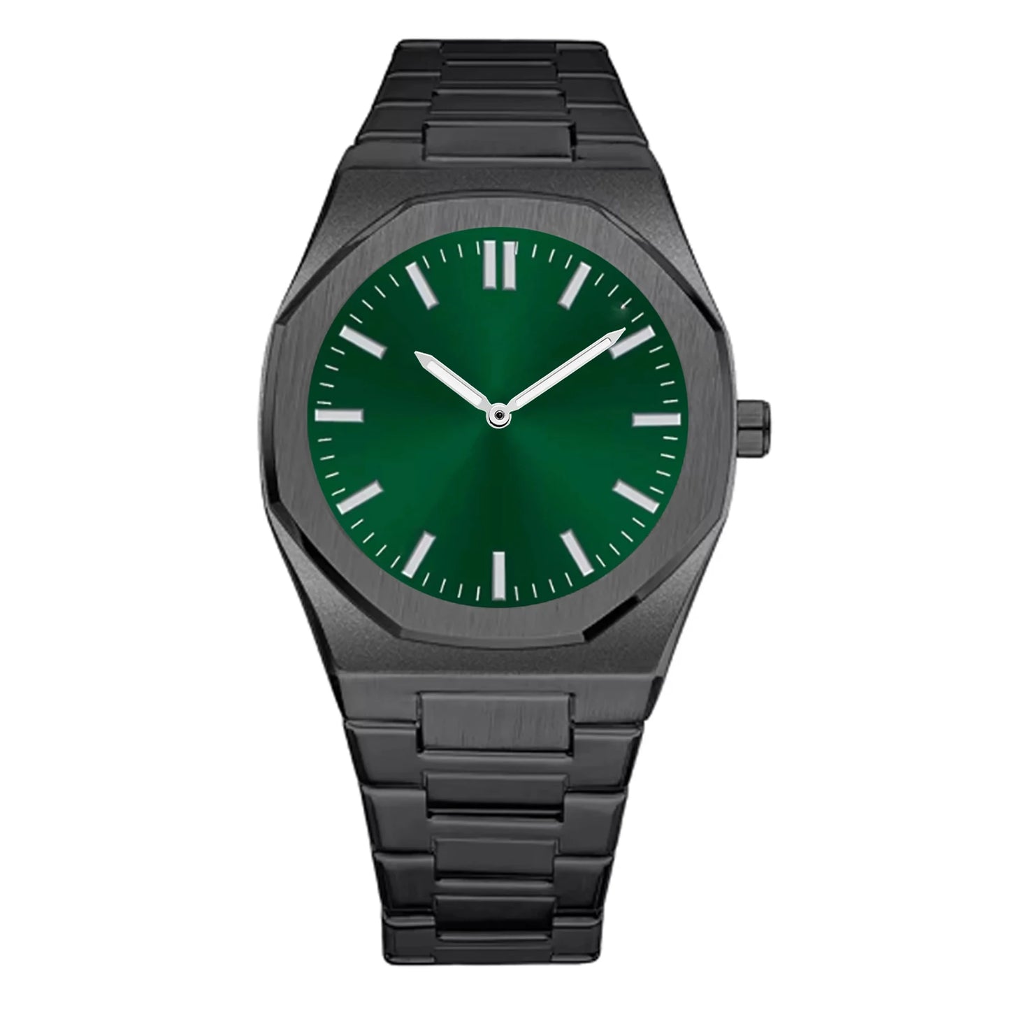 green dial stainless steel black premium watch for unisex appeal from clearquartzshop