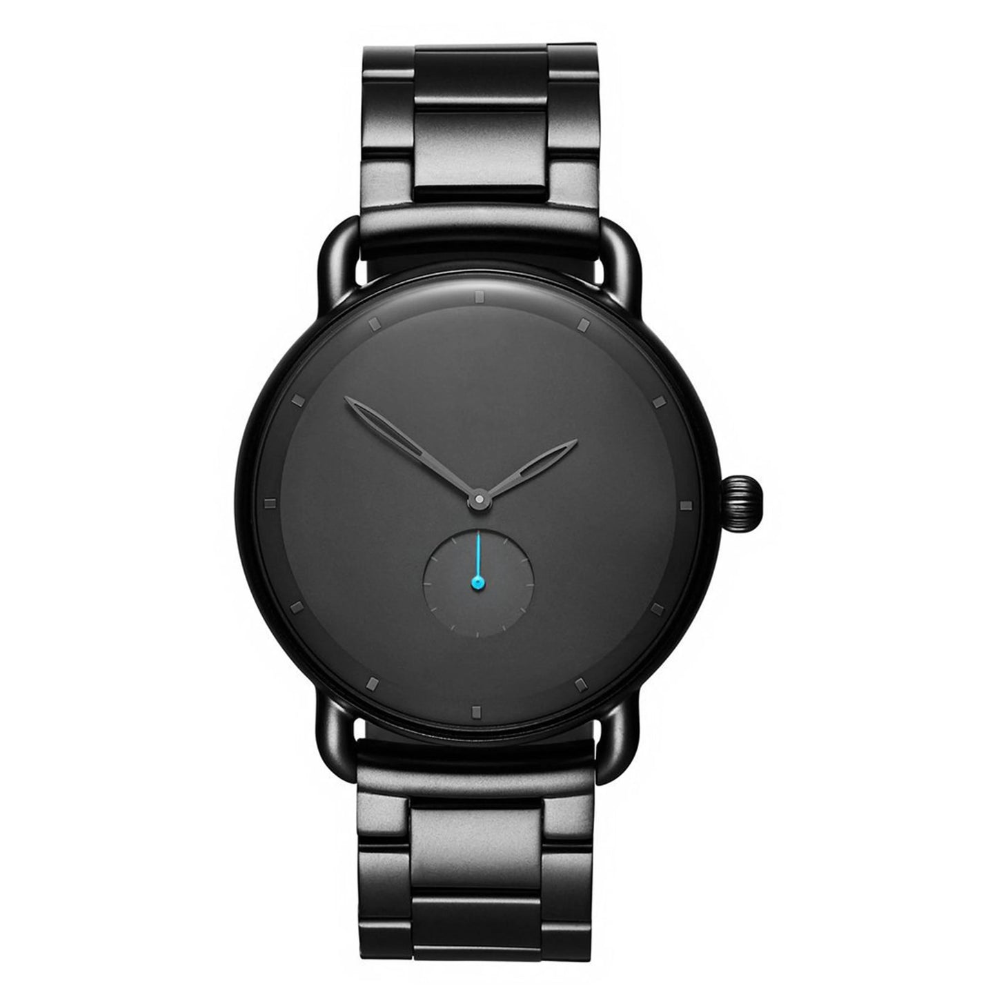 black eclipse watch - stainless steel minimalist watch for men and women with black dial by clearquartzshop