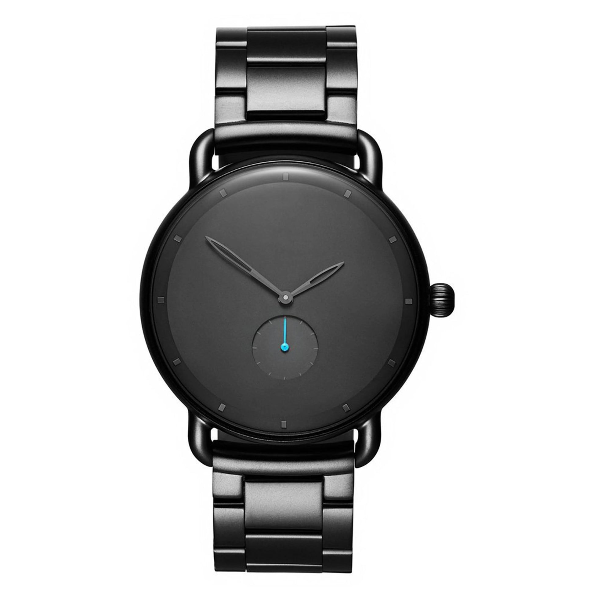 black eclipse watch - stainless steel minimalist watch for men and women with black dial by clearquartzshop
