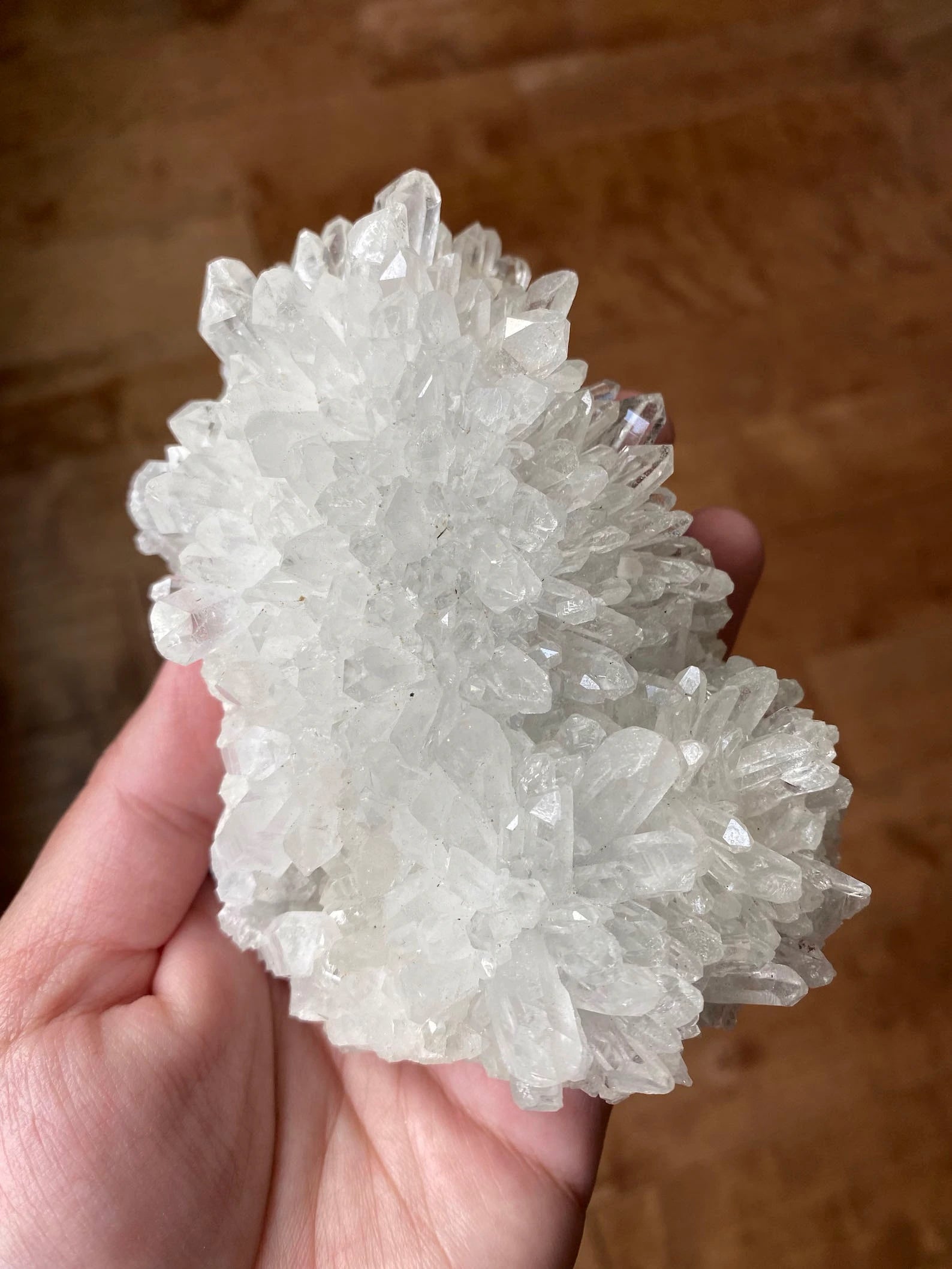 natural high-vibration quartz crystal cluster 475g close-up - clearquartzshop