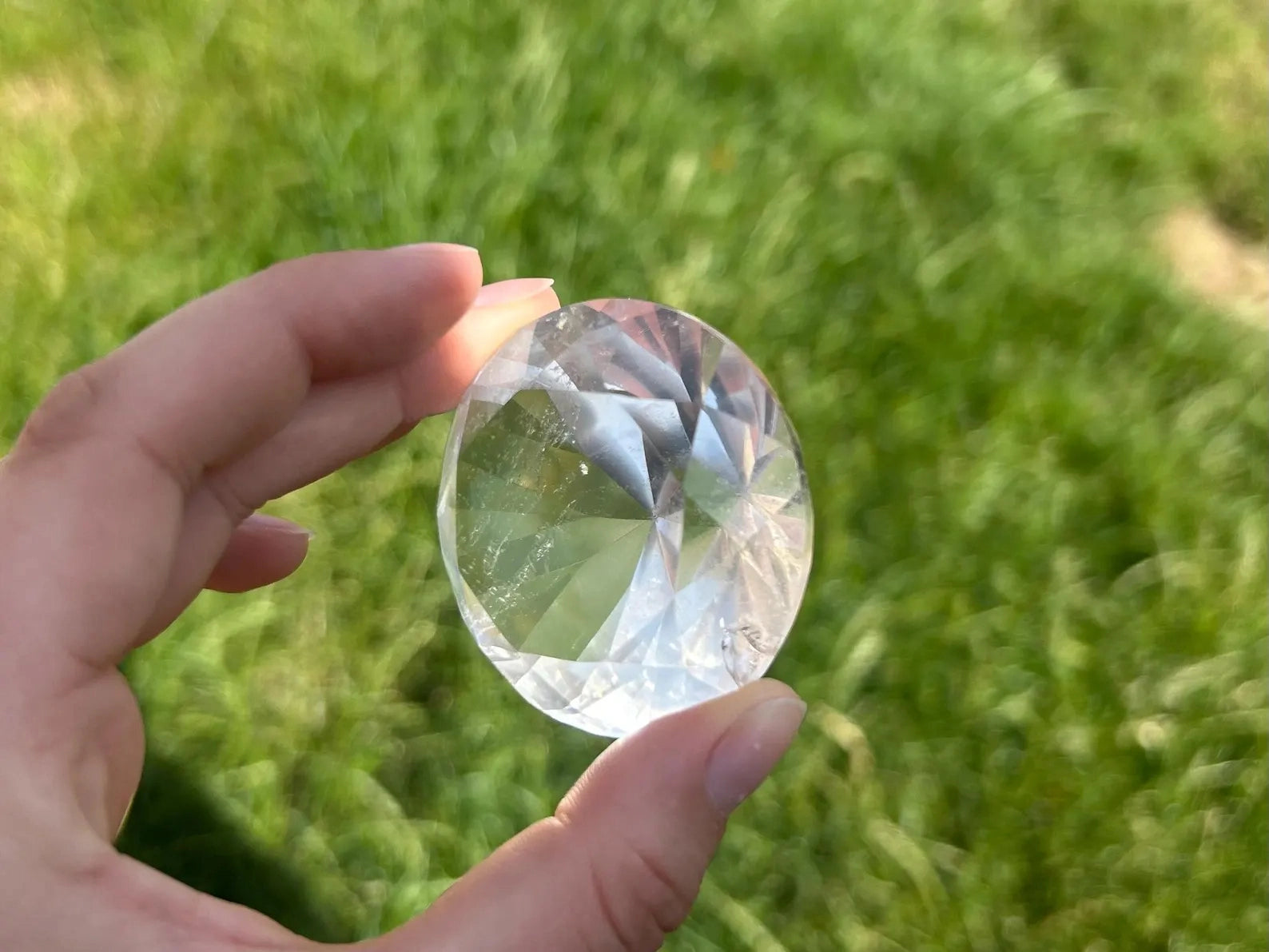 400 carat flawless brazilian clear quartz round faceted brilliant cut gemstone - clearquartzshop