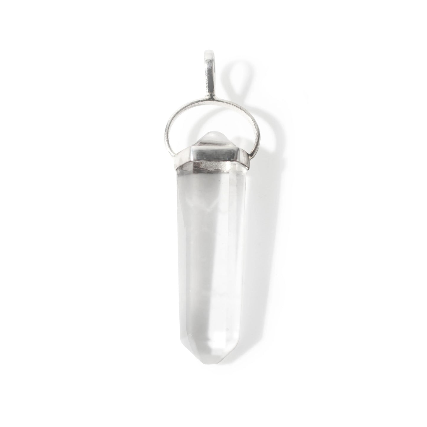 clear quartz double terminated pendant  - clear crystal necklace made with 925 sterling silver by clearquartzshop