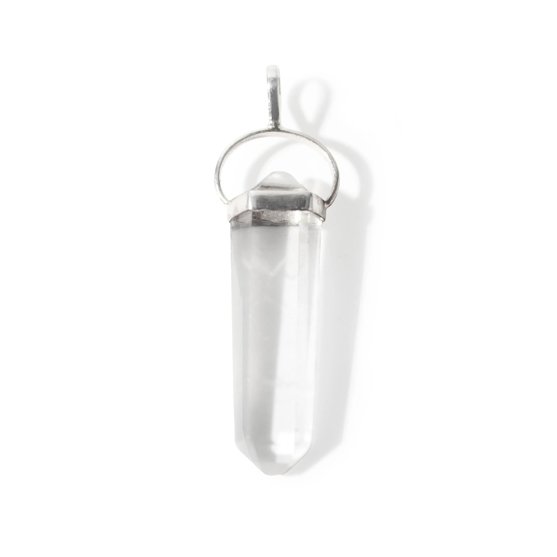 clear quartz double terminated pendant  - clear crystal necklace made with 925 sterling silver by clearquartzshop