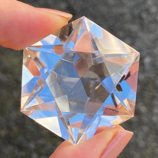 200 carat flawless brazilian clear quartz star cut gemstone - healing crystal from clearquartzshop