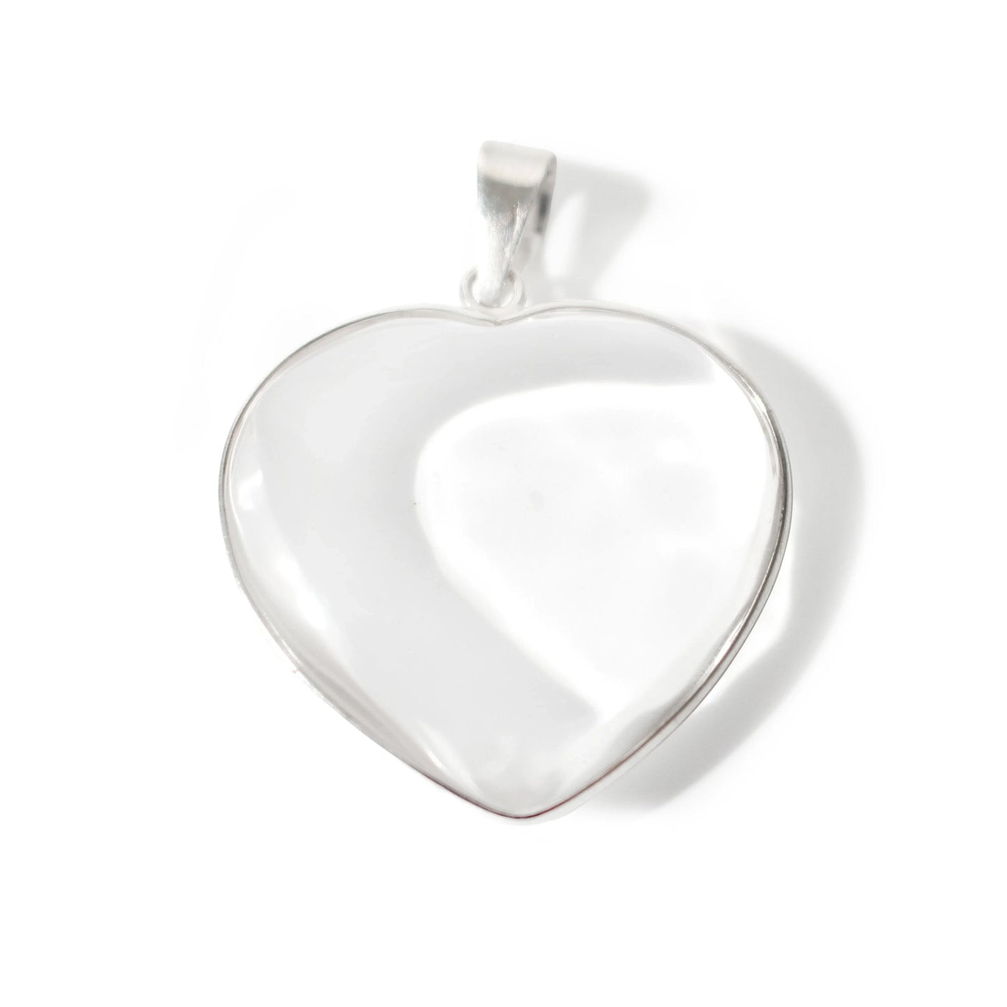 clear quartz heart pendant - clear crystal necklace for women by clearquartzshop