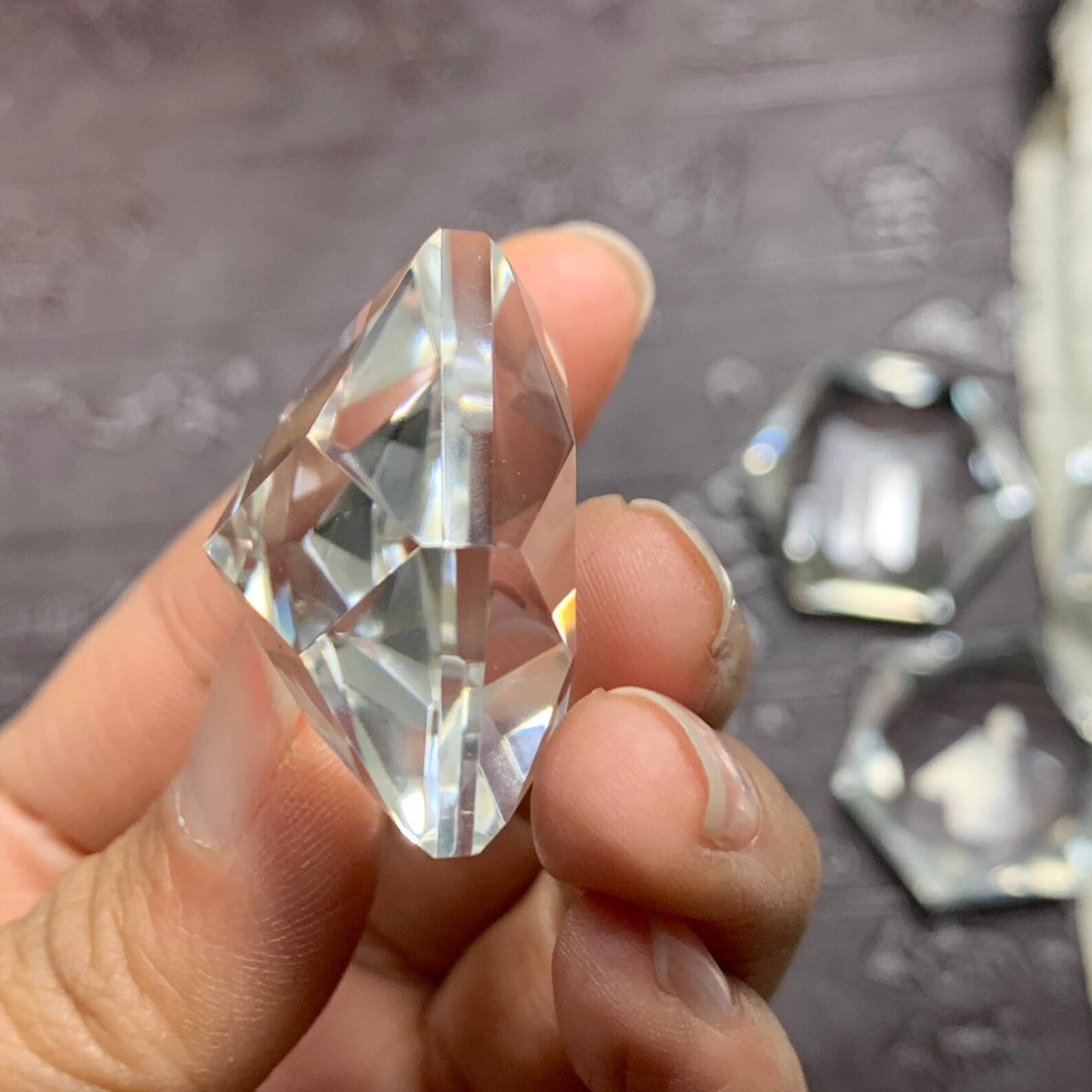 125 carat flawless brazilian clear quartz star cut gemstone, showcasing its brilliant shine - clearquartzshop
