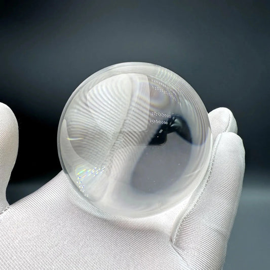 2.6 inch flawless himalayan clear quartz sphere ball, showcasing its exceptional clarity - clearquartzshop