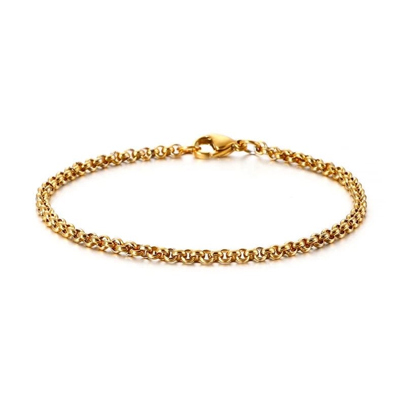 gold 3mm belcher bracelet - affordable accessories by clearquartzshop