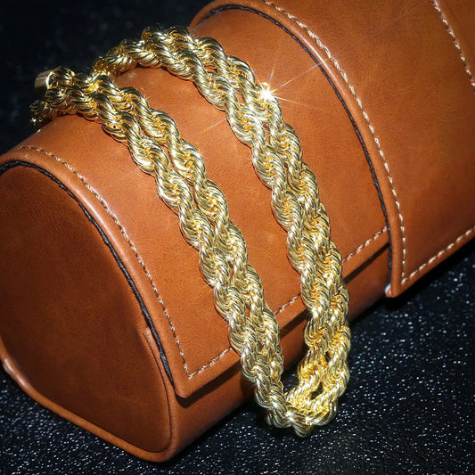 gold 8mm rope chain for men and women - bold hip hop necklace from clearquartzshop