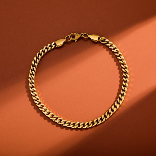 gold cuban link bracelet for men and women made from stainless steel, 3mm to 10mm - luxury jewelry by clearquartzshop