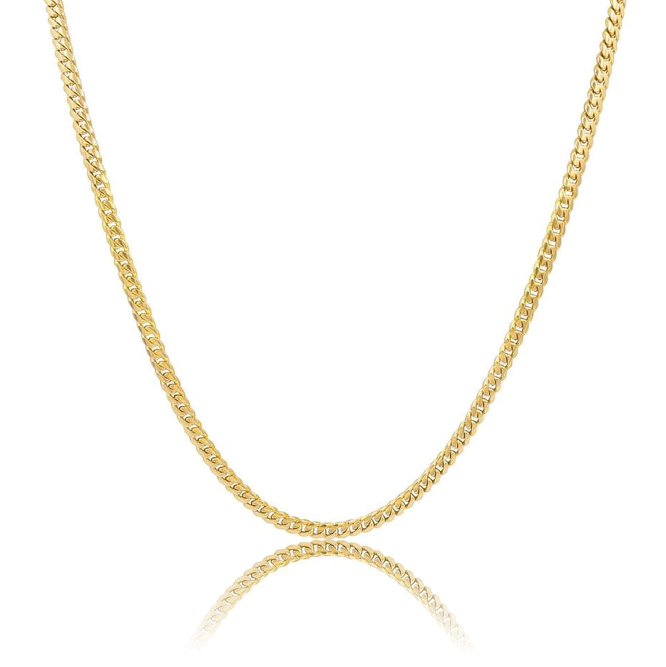 gold cuban link chain built from stainless steel in sizes of 3mm, 5mm, 8mm and 10mm - unisex jewelry by clearquartzshop
