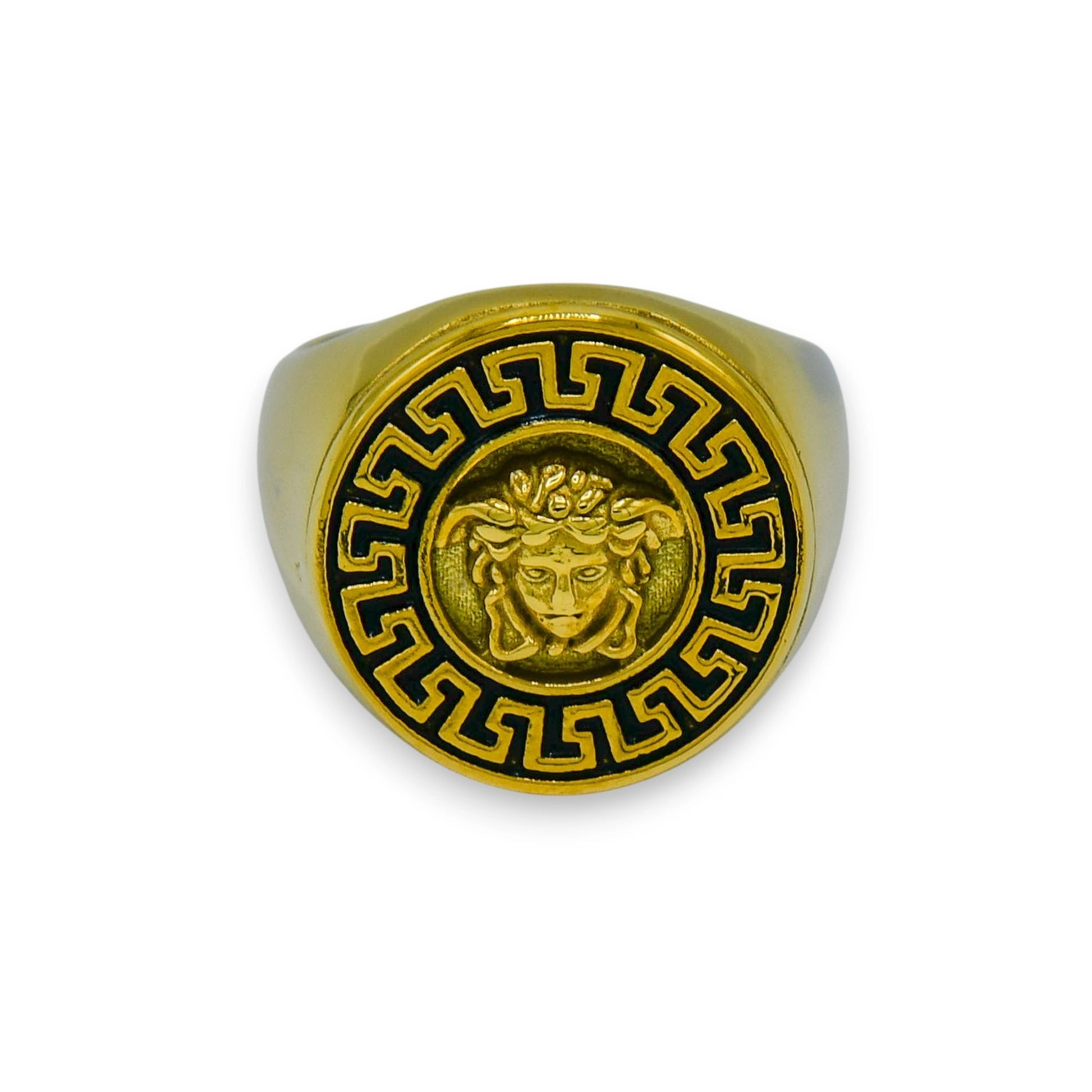 18k gold plated medusa ring built from stainless steel | unisex party jewelry by clearquartzshop