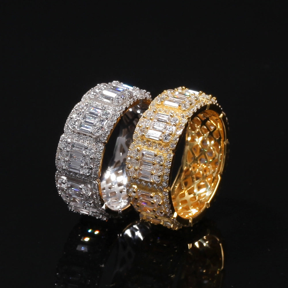 baguette eternity ring in gold and silver - fashion jewelry by clearquartzshop