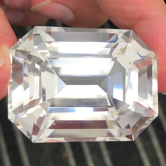 365 carat rare flawless large afghanistan clear quartz emerald cut gemstone - healing crystal from clearquartzshop