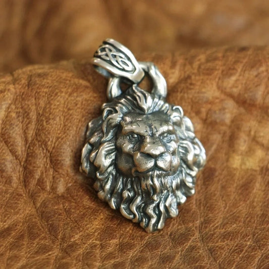 925 sterling silver lion head pendant | unisex bold jewelry by clearquartzshop