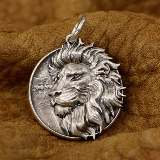 925 sterling silver lion pendant for men and women | fashion jewelry by clearquartzshop