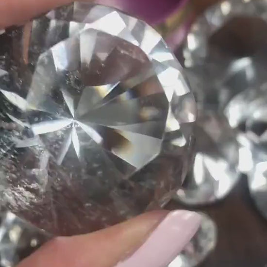 350 carat brazilian clear quartz faceted gemstone - clearquartzshop
