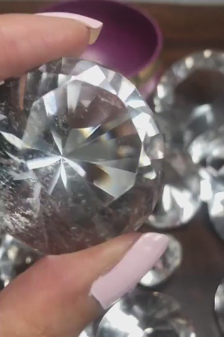 350 carat brazilian clear quartz faceted gemstone - clearquartzshop