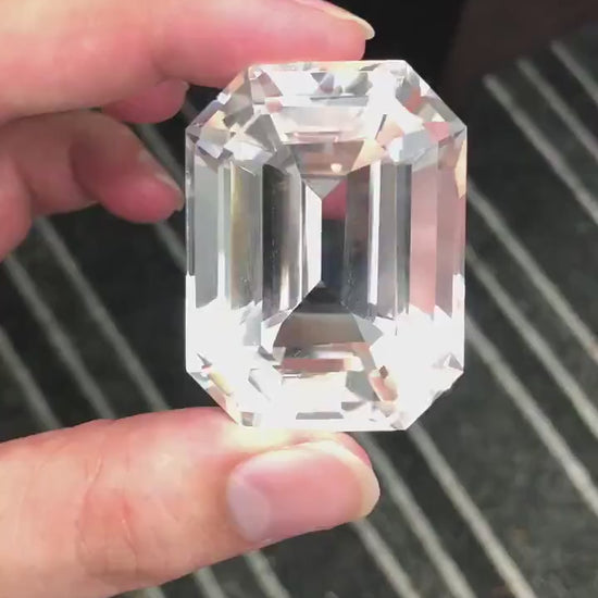 365 carat flawless large afghanistan clear quartz emerald cut gemstone - clearquartzshop