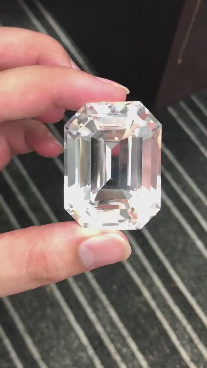 365 carat flawless large afghanistan clear quartz emerald cut gemstone - clearquartzshop