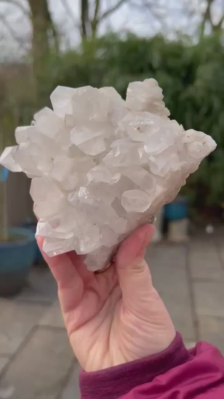 video of swiss alps clear quartz crystal cluster - clearquartzshop