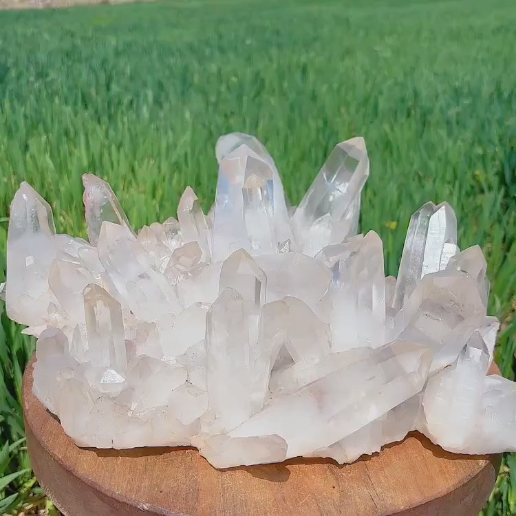 high-grade brazilian quartz cluster 9100g video preview - clearquartzshop