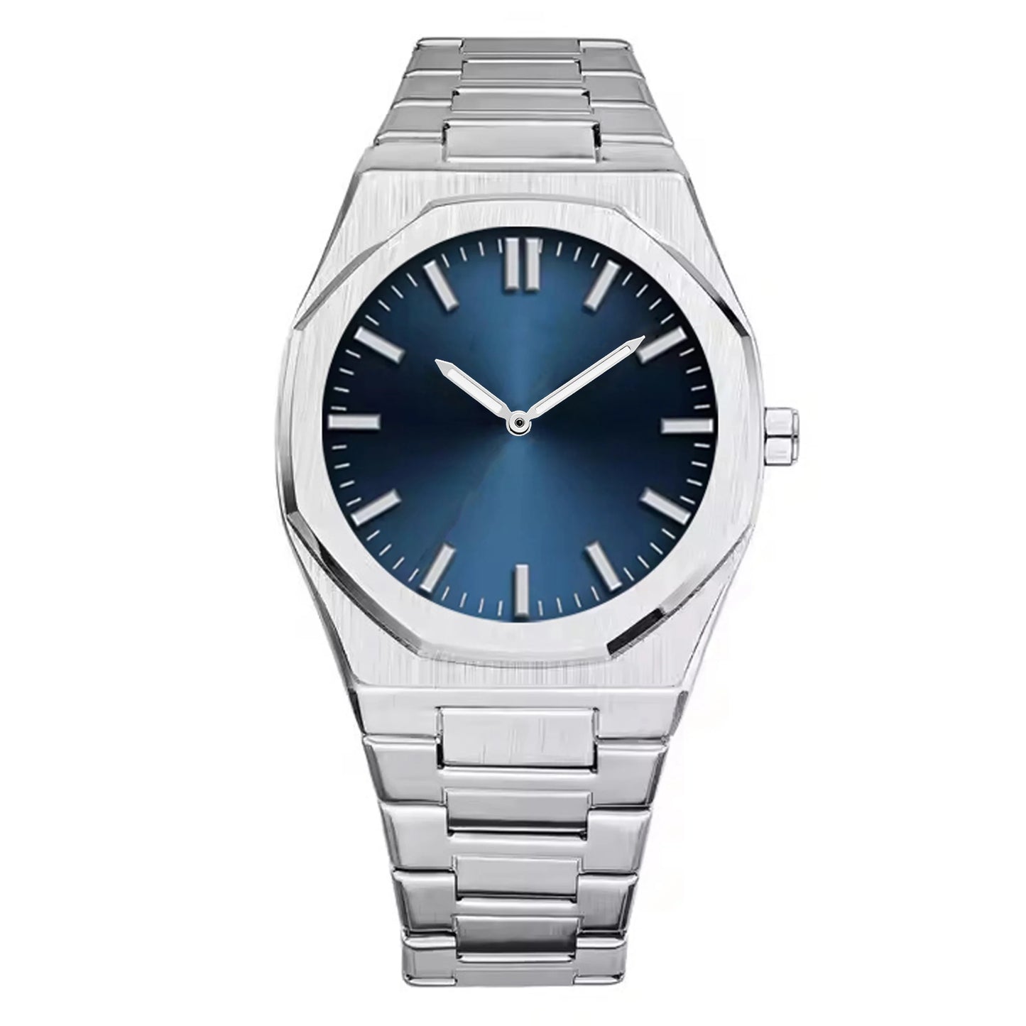 blue dial stainless steel silver formal watch for unisex appeal from clearquartzshop