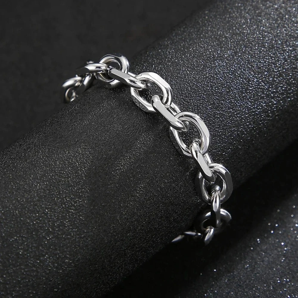 silver cable bracelet in 3mm, 5mm, 8mm and 10mm crafted from stainless steel - casual jewelry clearquartzshop