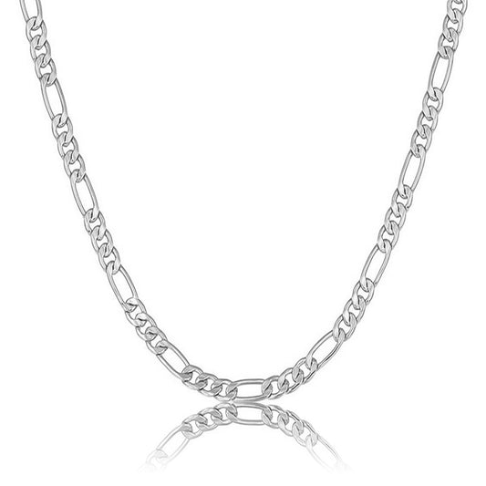 silver figaro chain made from stainless steel in sizes of 3mm, 5mm, 7mm and 9mm - unisex italian jewelry by clearquartzshop