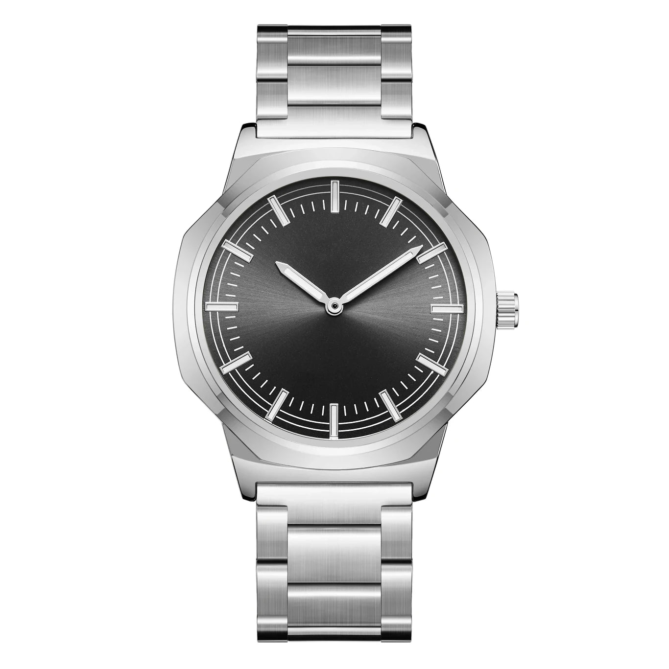 sovereign watch - stainless steel bold silver watch for men and women by clearquartzshop