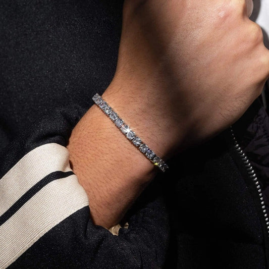 silver tennis bracelet for men and women - affordable jewelry by clearquartzshop
